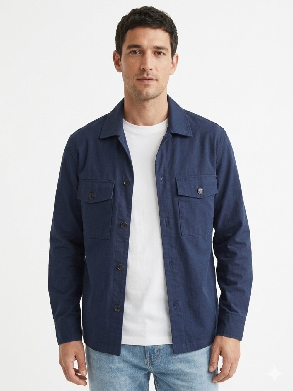 💪H&M Men's  Utility Jacket in Blue Size Small